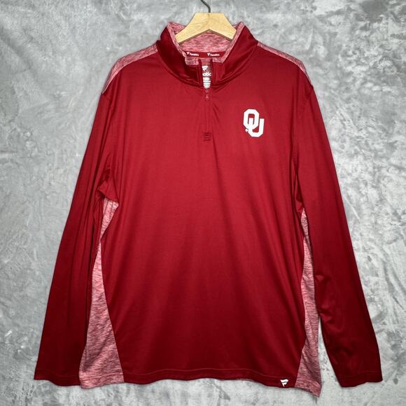 Fanatics Other - Oklahoma Sooners Jacket Mens XL Red NCAA Football Quarter Zip Pullover Fanatics
